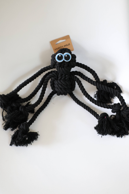 Black Spider Dog Handmade Rope Toys | Halloween Decorations