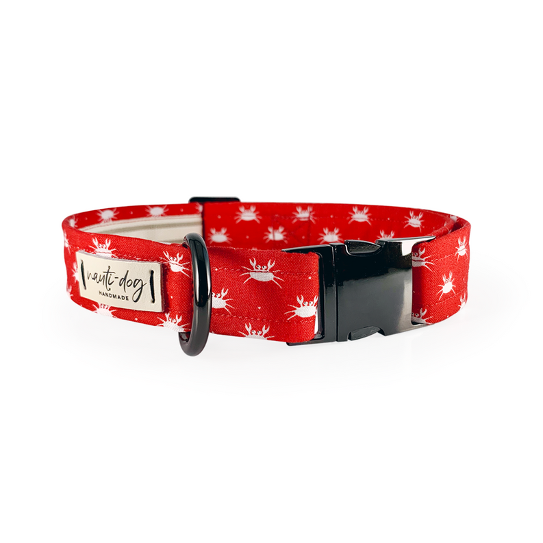 Crabby Red Maryland Crab Coastal Buckle & Martingale Dog Collar