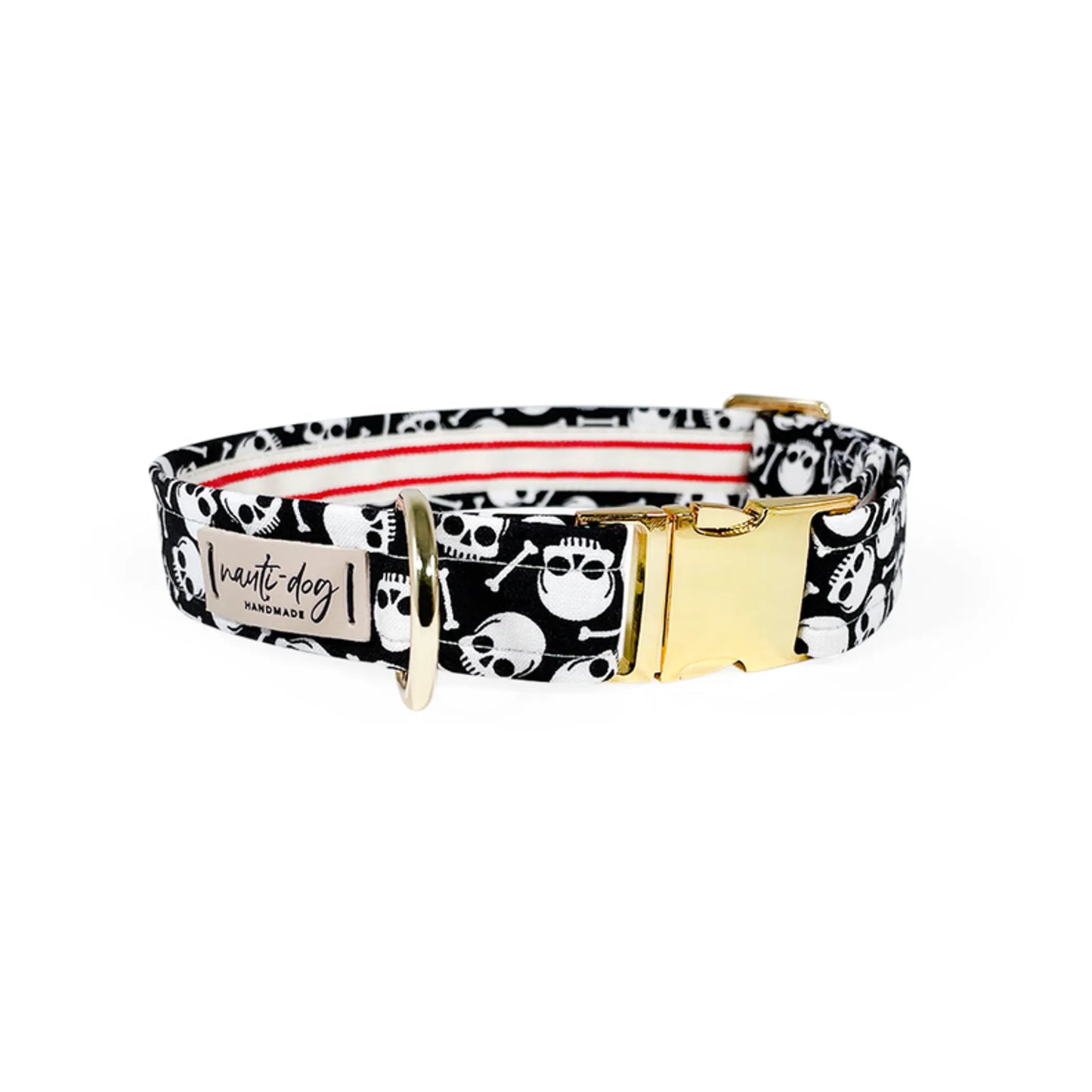 Davey Jones Pirate Skull & Bones Buckle & Martingale Dog Collar