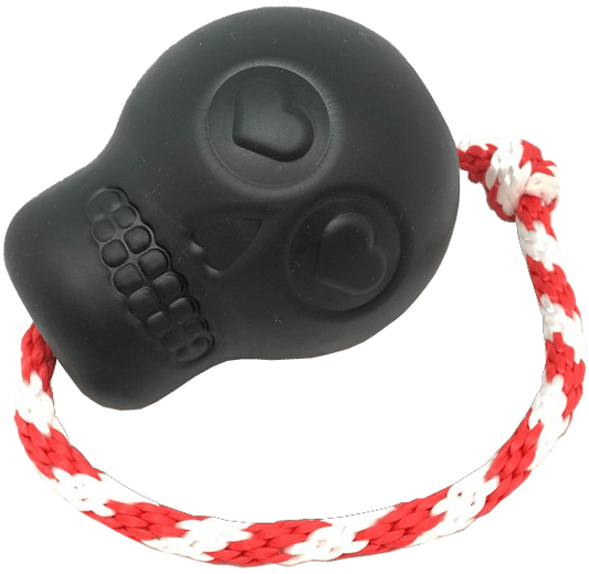 USA-K9 Skull Durable Rubber Chew Toy, Treat Dispenser, Reward Toy, Tug Toy, and Retrieving Toy