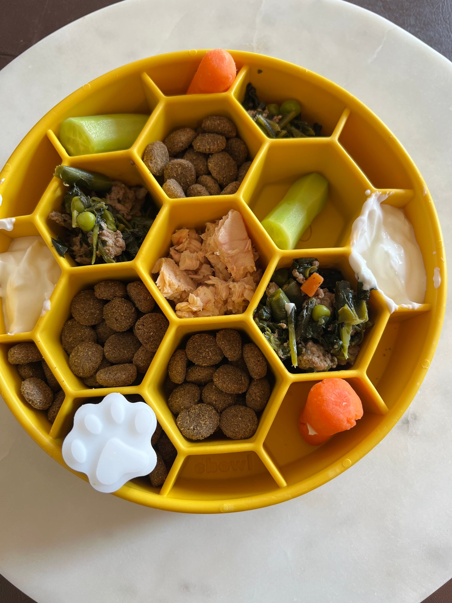 Honeycomb Design eBowl Enrichment Slow Feeder Bowl for Dogs