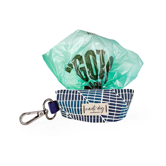 Cabana Mod Geometric Teal & Navy Dog Waste Poop Bag Dispenser - My Best Pet Life, LLC