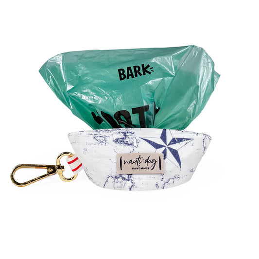 Carta Marina Light Vintage Nautical Toile Dog Waste Poop Bag Dispenser - My Best Pet Life, LLC