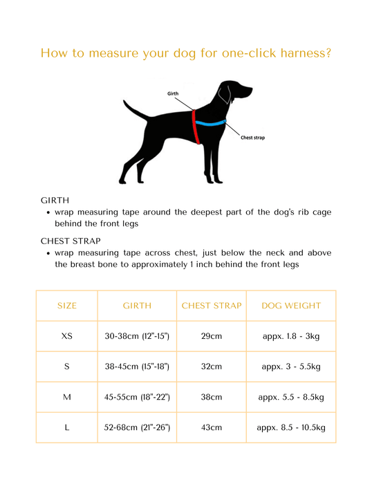Champagne One-click Dog Harness - My Best Pet Life, LLC
