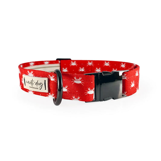 Crabby Red Maryland Crab Coastal Buckle & Martingale Dog Collar - My Best Pet Life, LLC