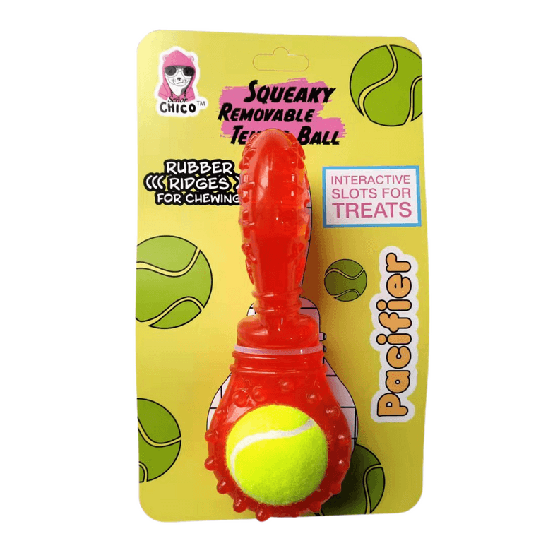 Eco-Friendly Squeaky TPR Tennis Ball Dog Toy with Treat Fill - My Best Pet Life, LLC