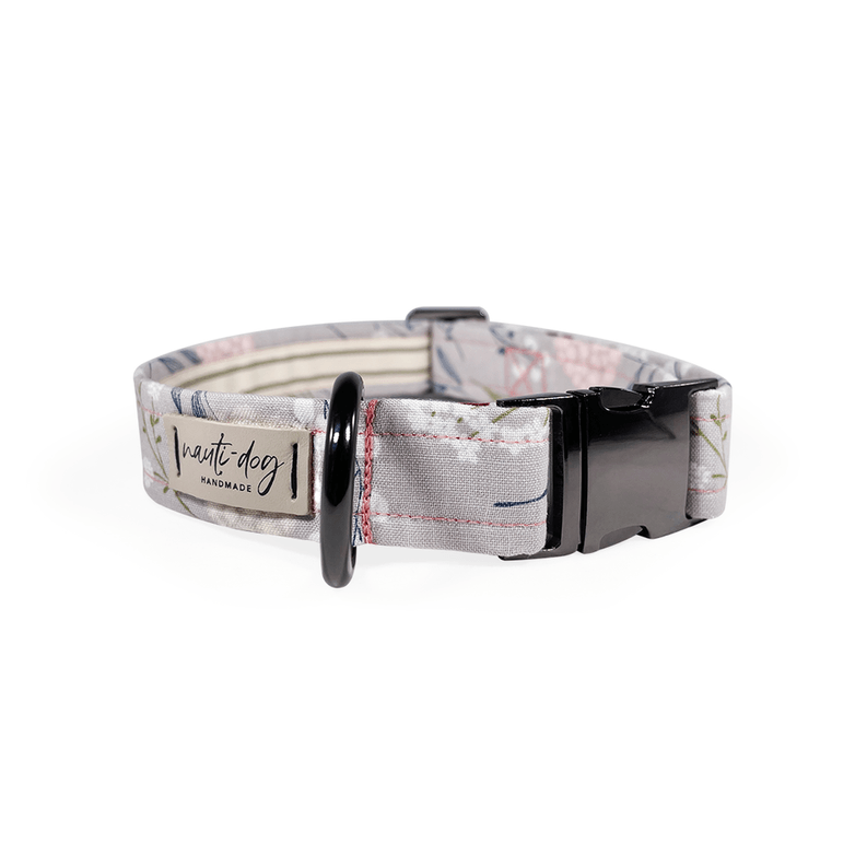 Elderberry Silver Fall Mod Floral Buckle & Martingale Dog Collar - My Best Pet Life, LLC