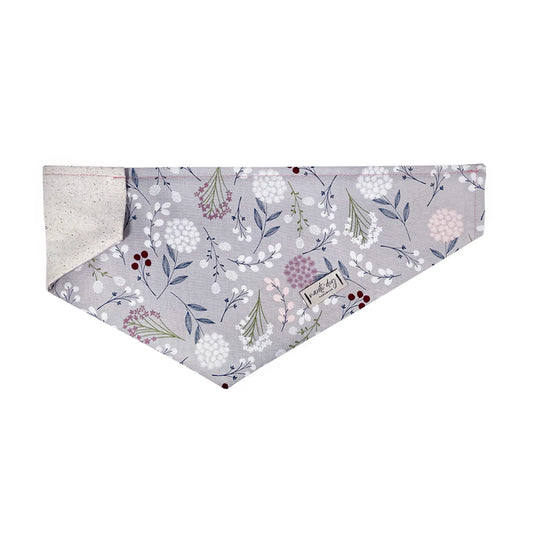 Elderberry Silver Fall Mod Floral Over-the-collar Dog Bandana - My Best Pet Life, LLC