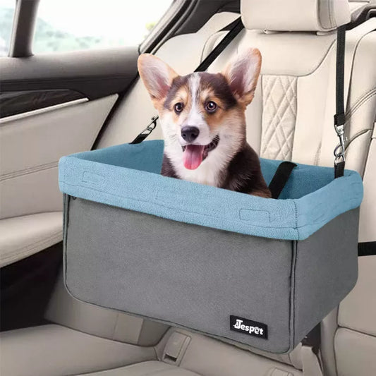 JESPET & GOOPAWS Dog Booster Seats for Cars, Portable Dog Car Seat Travel Carrier with Seat Belt for 24lbs Pets - My Best Pet Life, LLC