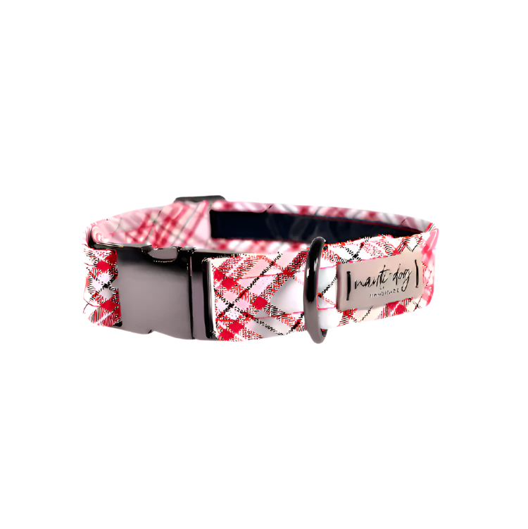 Scarlett Peppermint Woven Plaid Buckle & Martingale Dog Collar - My Best Pet Life, LLC