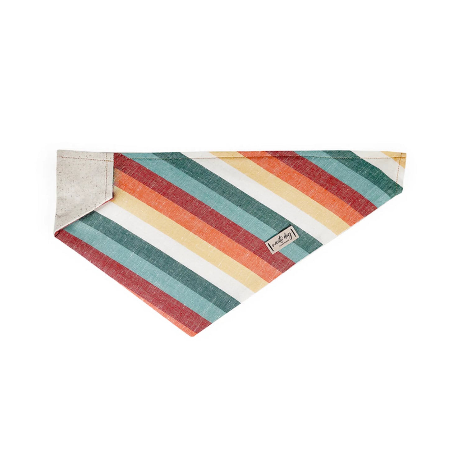 Sunset Retro-mod Stripe Linen Over-the-collar Dog Bandana - My Best Pet Life, LLC