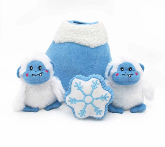 ZippyPaws Holiday Burrow(TM) Yeti Mountain Plush Dog Toy - My Best Pet Life, LLC