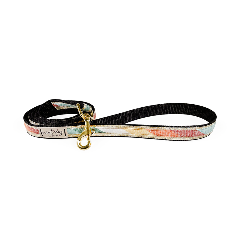 Sunset Retro-Mod Stripe Ribbon Dog Leash