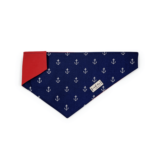 Anchors Away Nautical Over-the-Collar Dog Bandana - My Best Pet Life, LLC