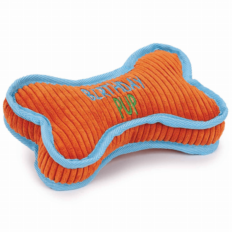 Birthday Pup Corduroy Bone Dog Toy - My Best Pet Life, LLC