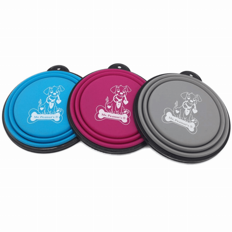 Collapsible Silicone Bowls with Color Matched Carabiner Clips - My Best Pet Life, LLC