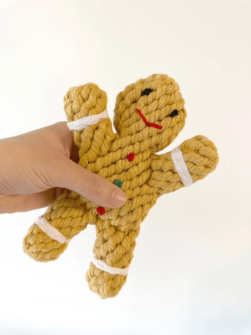 Handmade Sustainable Gingerman Rope Toys, Dog Chew Toys - My Best Pet Life, LLC