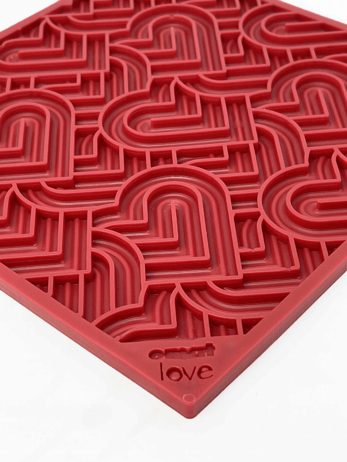 Heart Design "Love" eMat Enrichment Lick Mat - My Best Pet Life, LLC