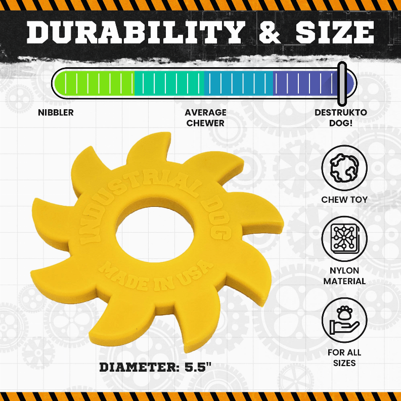 ID Circular Saw Blade Ultra Durable Nylon Dog Chew Toy for Aggressive Chewers - My Best Pet Life, LLC