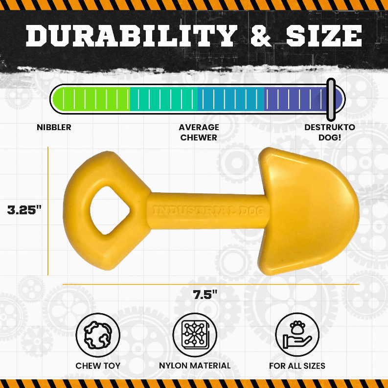 ID Shovel Ultra Durable Nylon Dog Chew Toy for Aggressive Chewers - My Best Pet Life, LLC