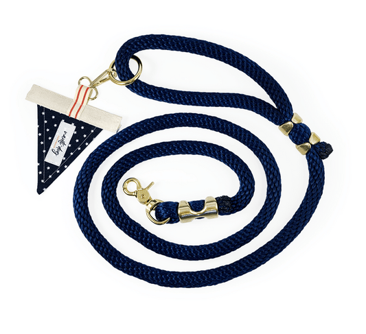 Independence Patriotic American Star Navy Premium Rope Dog Leash - My Best Pet Life, LLC