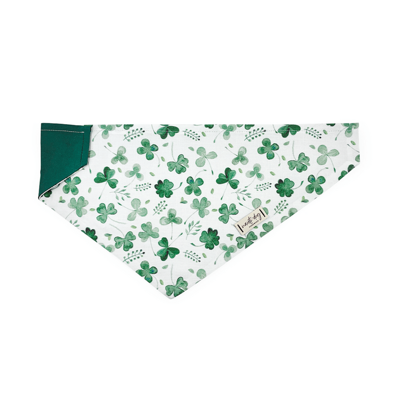 Lucky Irish Four Leaf Clover St. Paddy's Day Shamrock Over-the-collar Dog Bandana - My Best Pet Life, LLC