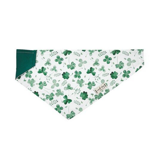 Lucky Irish Four Leaf Clover St. Paddy's Day Shamrock Over-the-collar Dog Bandana - My Best Pet Life, LLC