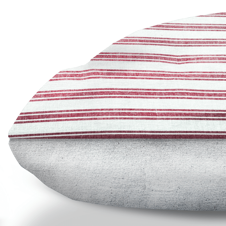 Marblehead Light Red Ticking Stripe Farmhouse Duvet Style Dog Bed - My Best Pet Life, LLC