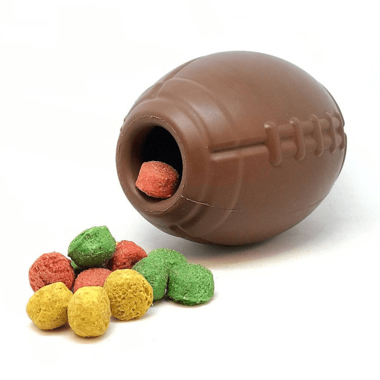 MKB Football Durable Rubber Chew Toy and Treat Dispenser - My Best Pet Life, LLC