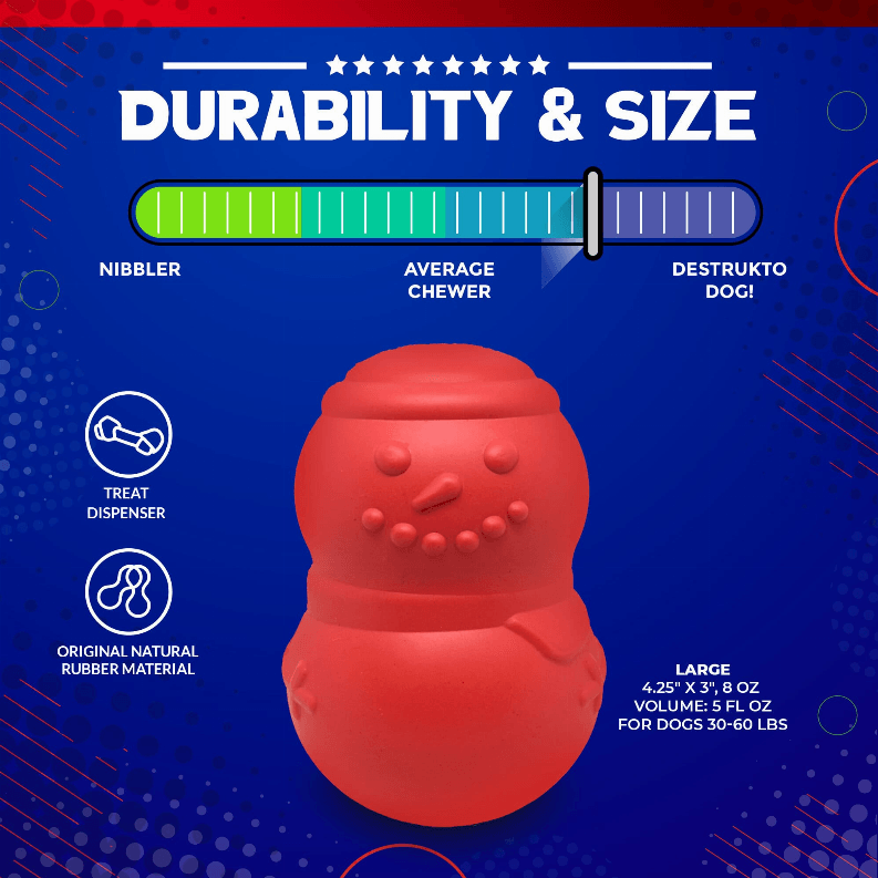 MKB Snowman Durable Rubber Chew Toy & Treat Dispenser - My Best Pet Life, LLC