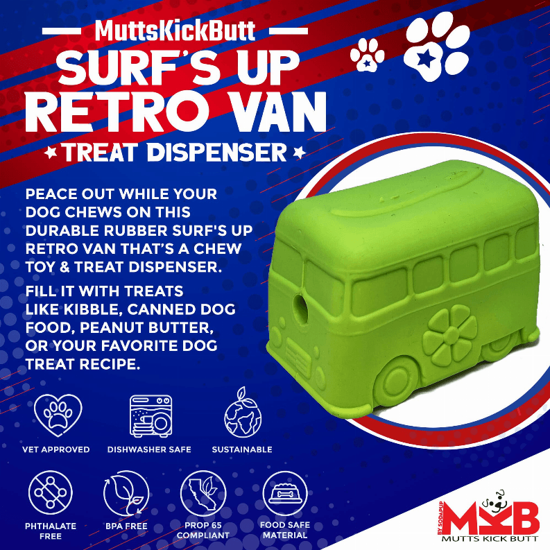 MKB Surf's Up! Retro Van Durable Chew Toy & Treat Dispenser - My Best Pet Life, LLC