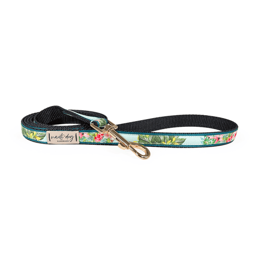 Pina Tropical Floral Pineapple Ribbon Dog Leash - My Best Pet Life, LLC