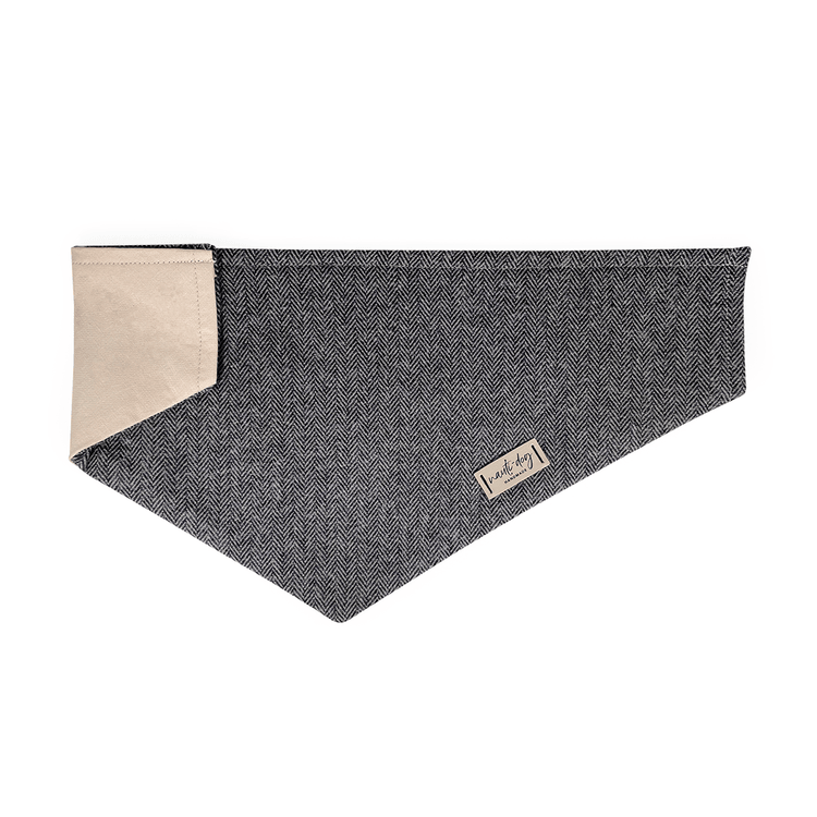 Poindexter Herringbone Shirting Tweed Over-the-collar Dog Bandana - My Best Pet Life, LLC