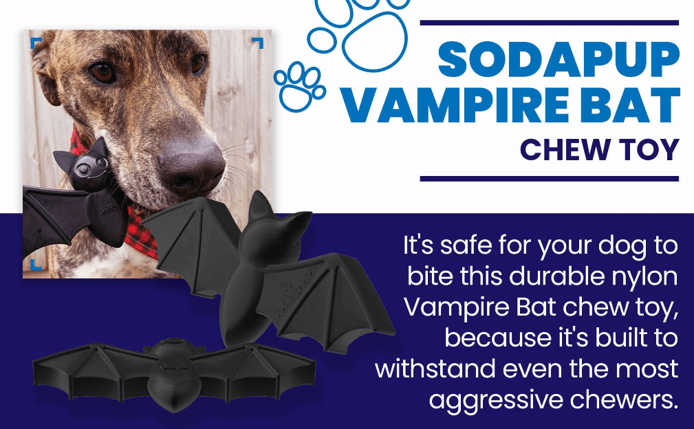 SodaPup Vampire Bat Ultra Durable Nylon Dog Chew Toy for Aggressive Chewers - My Best Pet Life, LLC