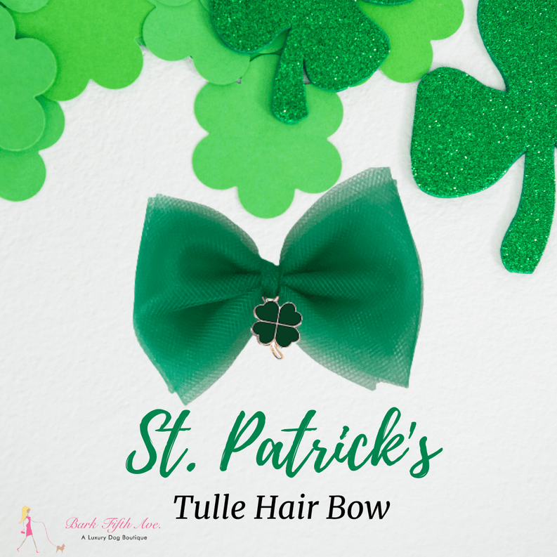 St. Patrick's Tulle Dog Hair Bow - My Best Pet Life, LLC