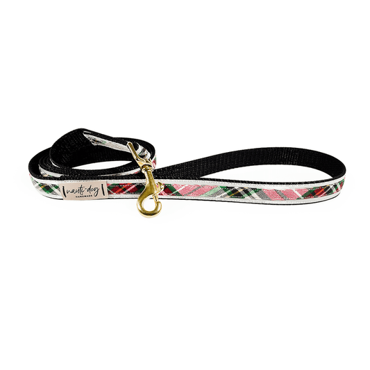 Sullivan Christmas Scottish Red & Green Tartan Plaid Ribbon Dog Leash - My Best Pet Life, LLC